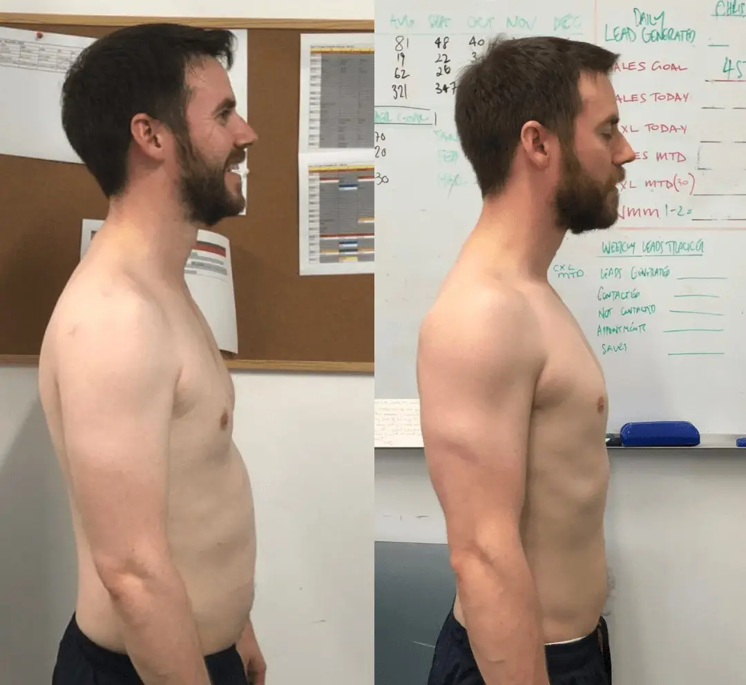 Before & after photo showing a man's body transformation with personal training at Catalyst Training Co gym in Eastern Suburbs, Sydney.