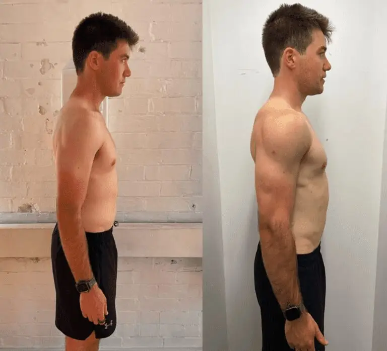 Before & after photo showing a man's body transformation with personal training at Catalyst Training Co gym in Eastern Suburbs, Sydney.