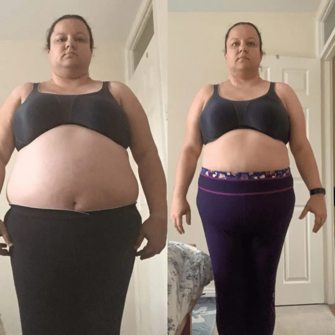 Before & after photo showing a woman's body transformation with personal training at Catalyst Training Co. gym in Randwick.