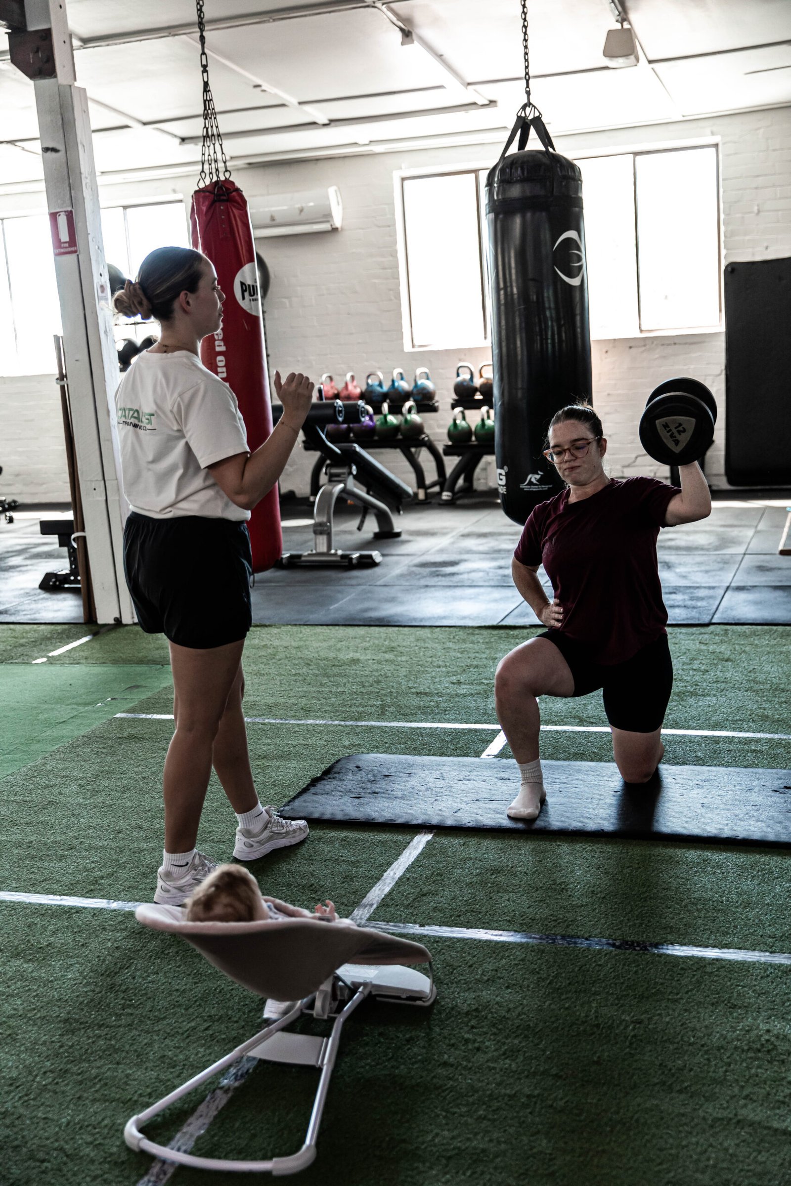 Mel, 5 months postpartum, training at Catalyst Training Co, Randwick